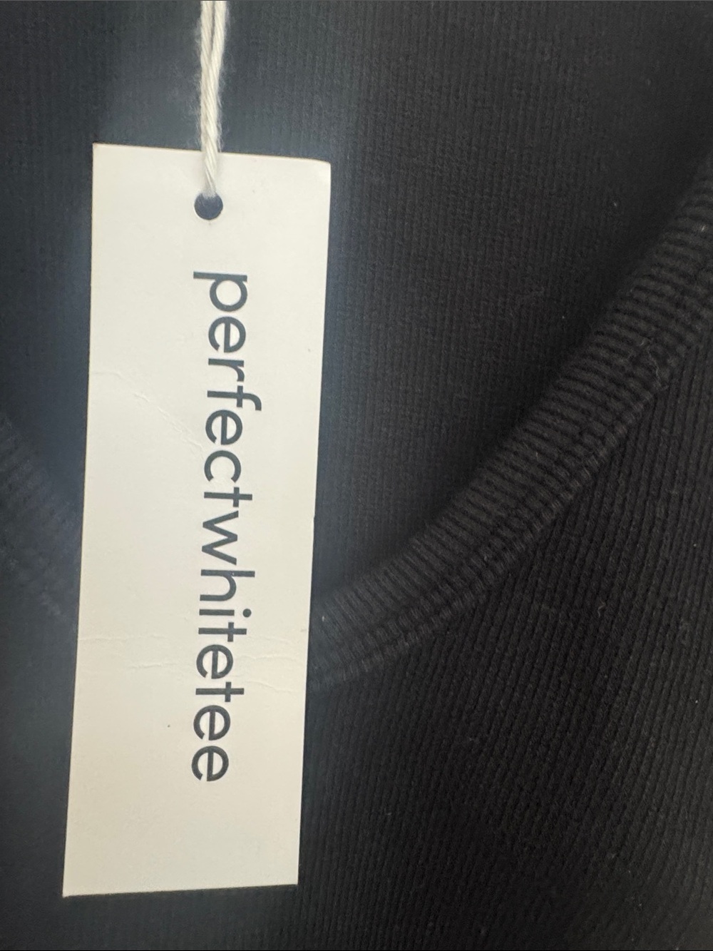 perfectwhitetee Black Ribbed V-Neck Tank Top - Picture 3 of 4